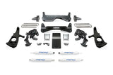 Automotive suspension lift kit with black components and white shocks for 2500HD 2WD 4WD