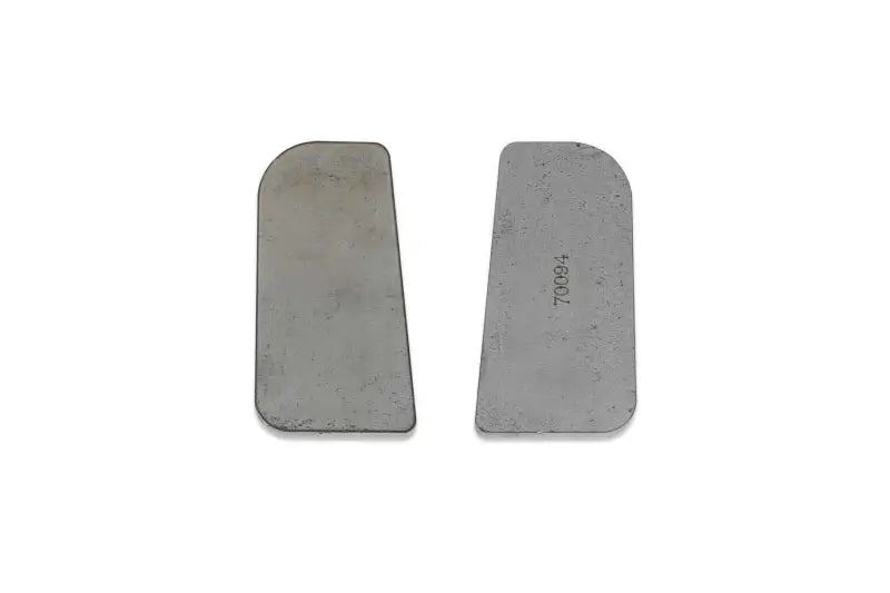 Two metal plates for Fabtech Body Mount Weld in Plates, ideal for body mount welds