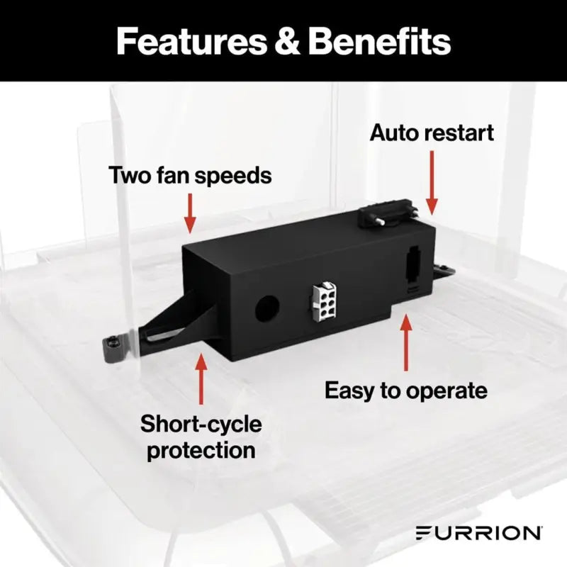 FACC10ESSA-BL Furrion Llc Furrion Chill HE Single-Zone RV Air Conditioner Features & Benefits: Two fan speeds, Auto restart, Short-cycle protection, Easy to operate. Inside RV, RV Parts Shop, Exterior Parts & Accessories, AVADA - Best Sellers, Marine Maintenance.