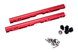 FAST Billet Fuel Rail Kit for LSXR in vibrant red, includes billet fuel rails, mounting brackets, and necessary hardware for LS1/LS6 engines, enhancing fuel volume and horsepower, Truck & Automotive, AVADA - Best Sellers