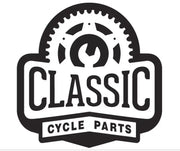 Classic cycle parts logo on FB102-1 Lindby Engine Guard for FLH Touring 97-Up