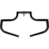 Black motorcycle engine guard FB116-1 Lindby with corrugated sections for Softail