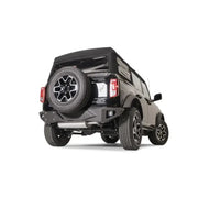 FB21-E5251-1 Fab Fours Vengeance Rear Bumper on a rugged off-road vehicle flaunting enhanced rear-end protection and aggressive styling.