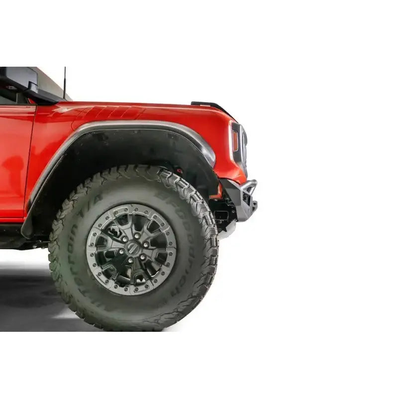 FBR22-D5752-1 Fab Fours Vengeance Front on a rugged off-road vehicle, showcasing its high-quality construction and aggressive design.