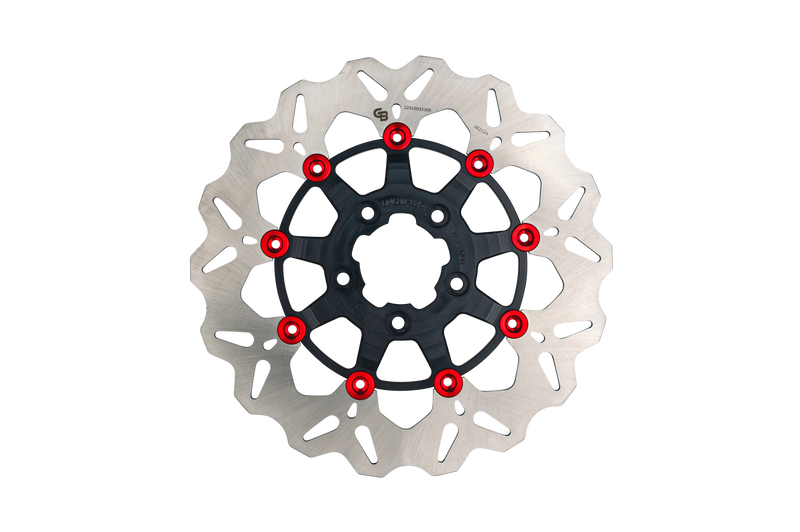 Gbrakes Wave Colored Brake Rotors Gbdu077 - Black Red Rotor 11.5 Floating FR Buttons
