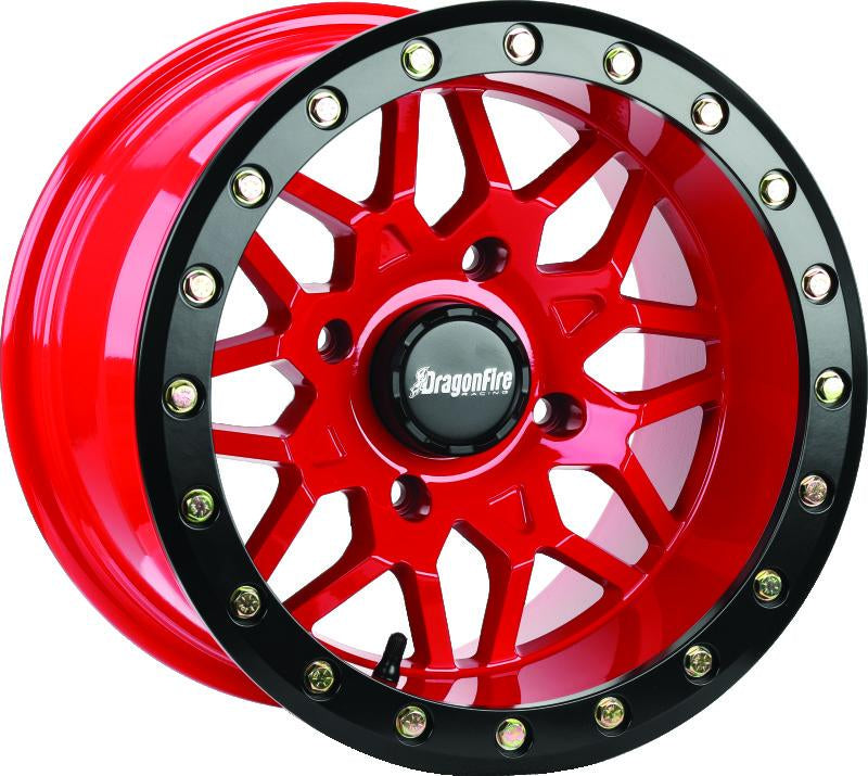 DragonFire Racing 523210 DragonFire Racing Typhon Wheel 15X10 4/156 5+5 +0 Machined Red - 523210
