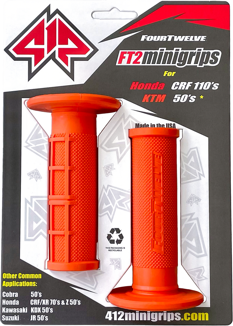 Pee Wee / Pit Bike Mini Grips 7/8" (Orange)
