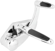 Chrome boat throttle control with black rubber grip pads for Hawg Halters forward controls