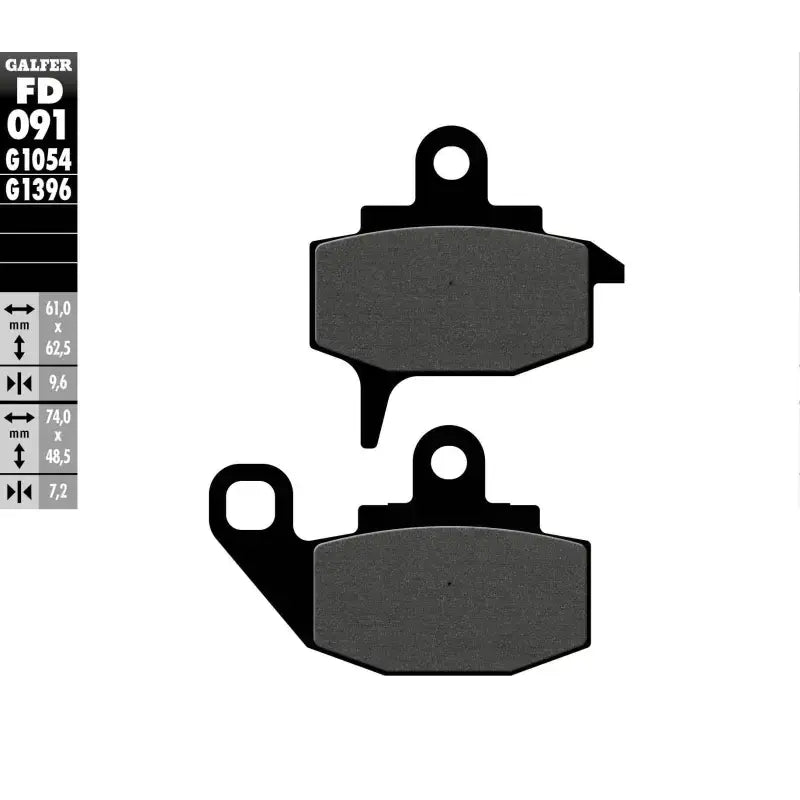 Dark gray brake pads with black backings for FD091G1054 semi metallic brake pads