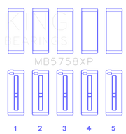 King Engine Bearings MB5758XP MB5758XP King Peugeot EP6 1.6L / BMW N14B16C (Size STD) Main Bearing Set