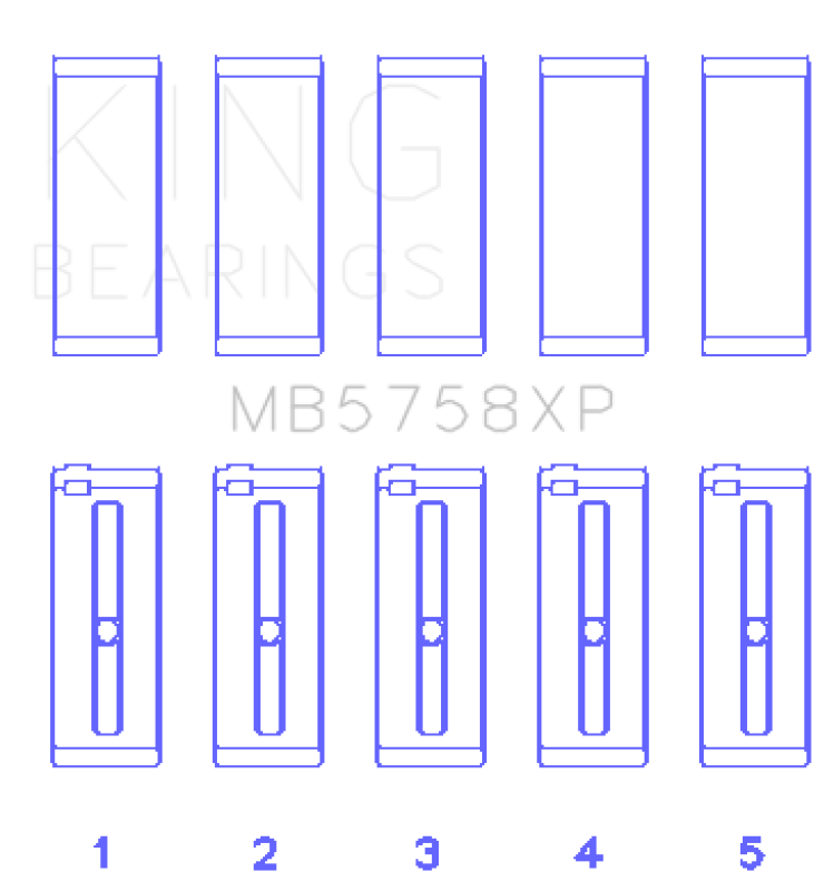 King Engine Bearings MB5758XP MB5758XP King Peugeot EP6 1.6L / BMW N14B16C (Size STD) Main Bearing Set