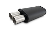 Vibrant 12320 Vibrant StreetPower Flat Muffler Dual 304SS Brushed Tips 9in x 5in x 15in - 2.5in Dual Inlet