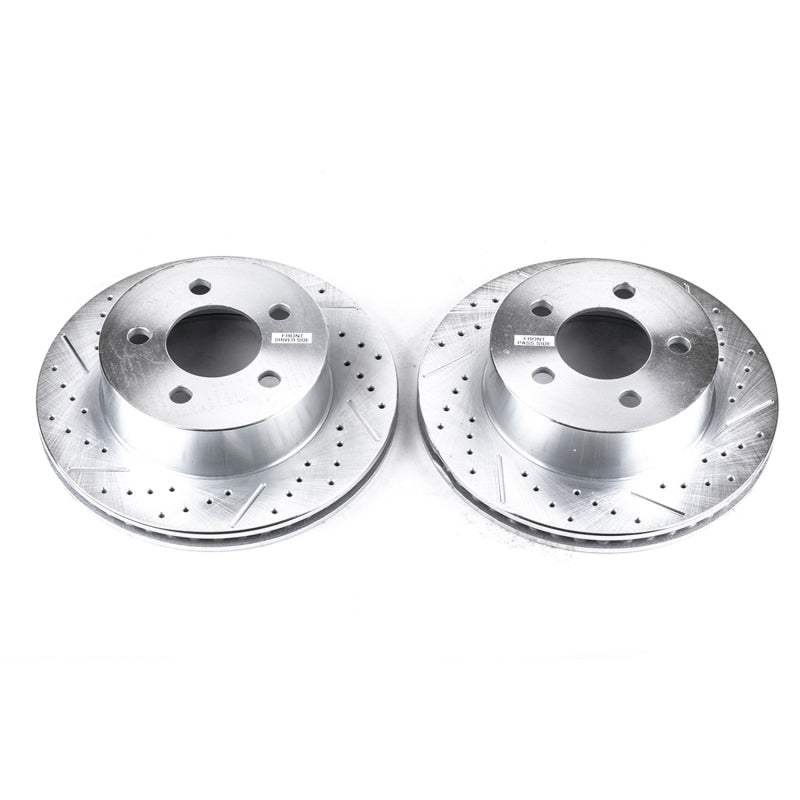 PowerStop AR8745XPR Power Stop 99-01 Jeep Cherokee Front Evolution Drilled & Slotted Rotors - Pair