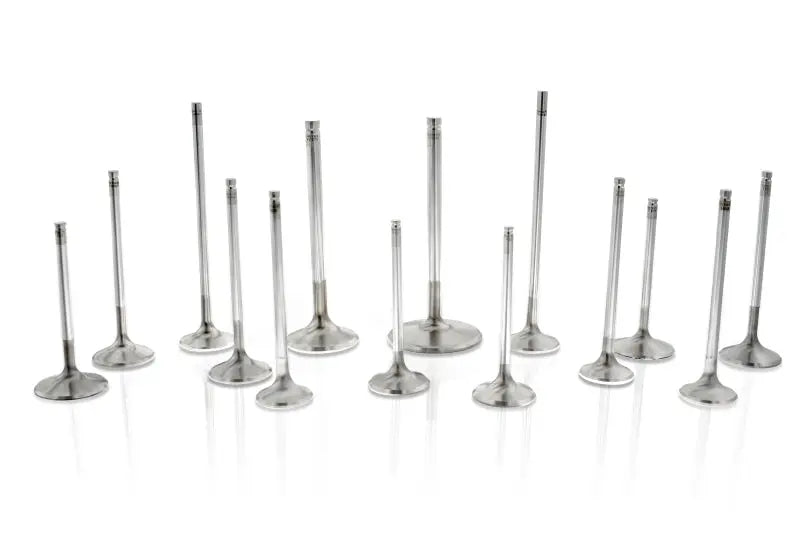 Shiny metal ferrea acura K20 exhaust valves set for high-performance engine upgrade