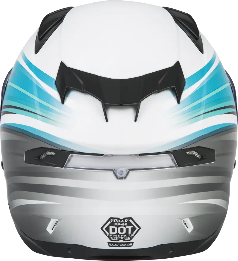 Ff 98 Full Face Osmosis Helmet Matte Wht/Teal/Grey Md 