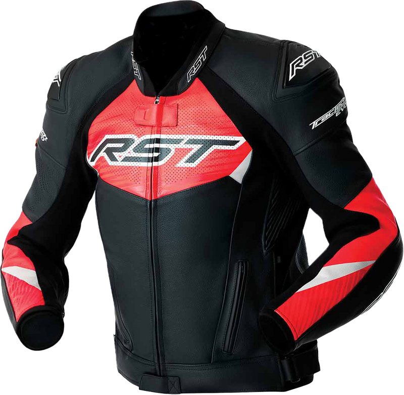 Tractech Evo D3o Jacket Blk/Flo Red Leather 3x