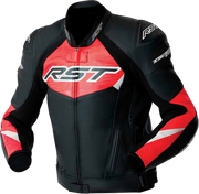 Tractech Evo D3o Jacket Blk/Flo Red Leather 2x