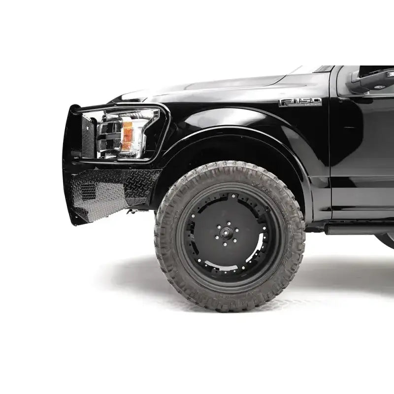 FF18-K4560-1 Fab Fours 18 Fd F150 Rnch Fgg rugged front end upgrade for Ford F150, black truck, off-road style, high-quality construction, customized fit, added protection, easy installation