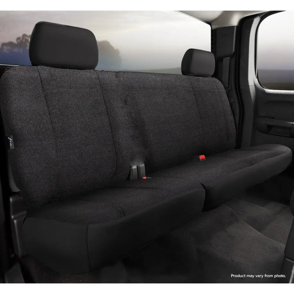 FIA Wear-Resistant Fabrics Seat Cover TRS42-68 Black - Silver Trs Rear 60 40 Sierra 1500 Dbl