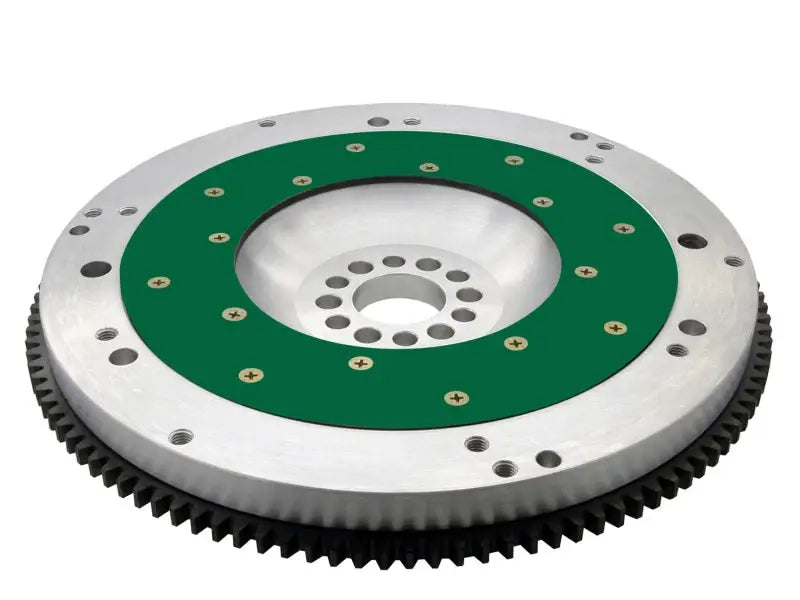 Automotive lightweight aluminum flywheel with green friction surface for Toyota Corolla performance