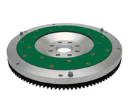 Silver and green aluminum flywheel with gear teeth for Supra 3.0L NT replaceable friction plate