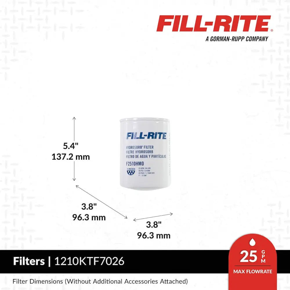 Fill Rite 1210KTF7026 Liquid Transfer Tank Pump Filter