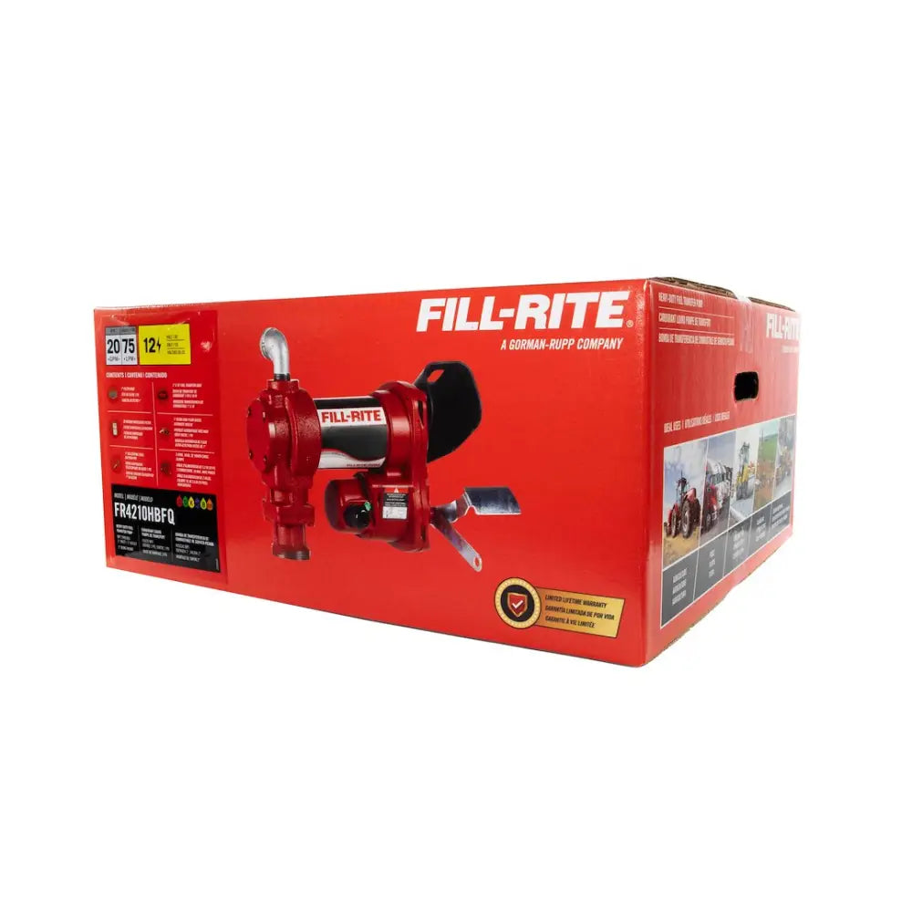 Fill Rite Limited Lifetime Warranty Liquid Transfer Tank Pump FR4210HD - 20 Gpm 12V DC High Flow