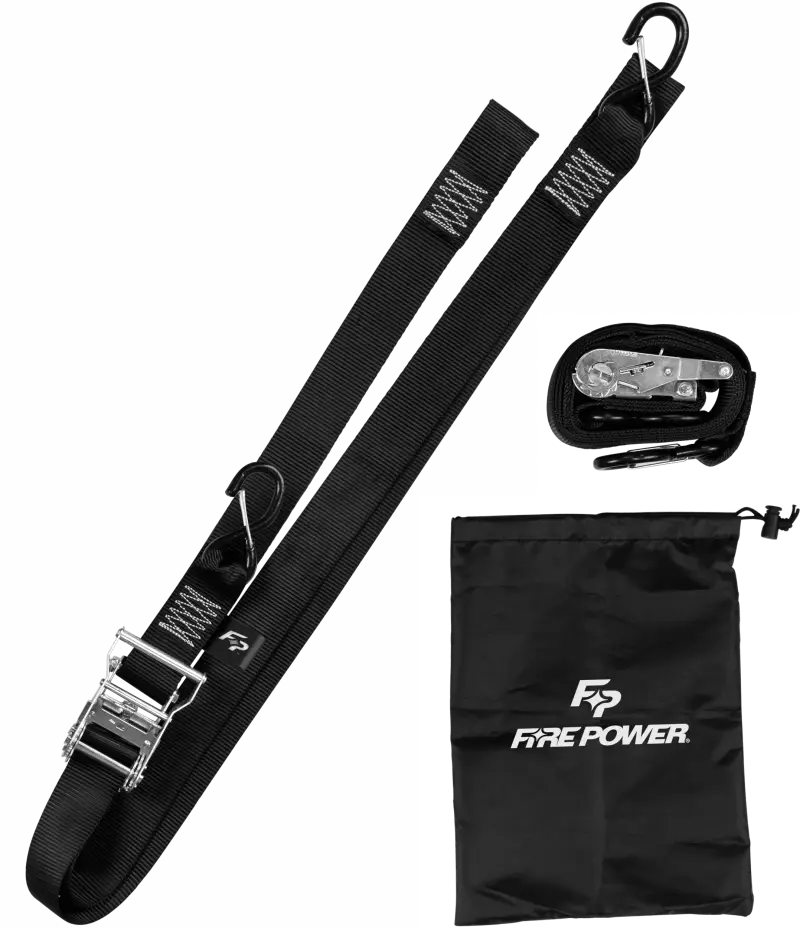 2" Tie-Down Ratchet W/Soft-Tie 8' Long Black 2/Pk