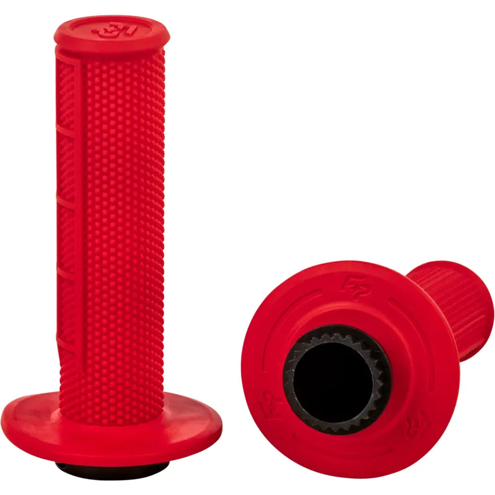 Control Mx Lock On Grips Red Half Waffle