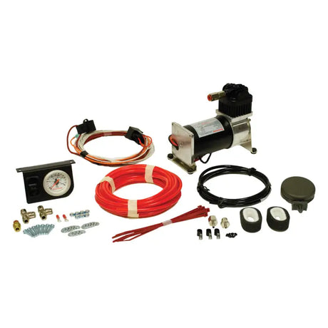 Firestone Air-Rite Air Command I Heavy Duty Air Compressor System with Single Analog Gauge (WR17602097) and additional components.