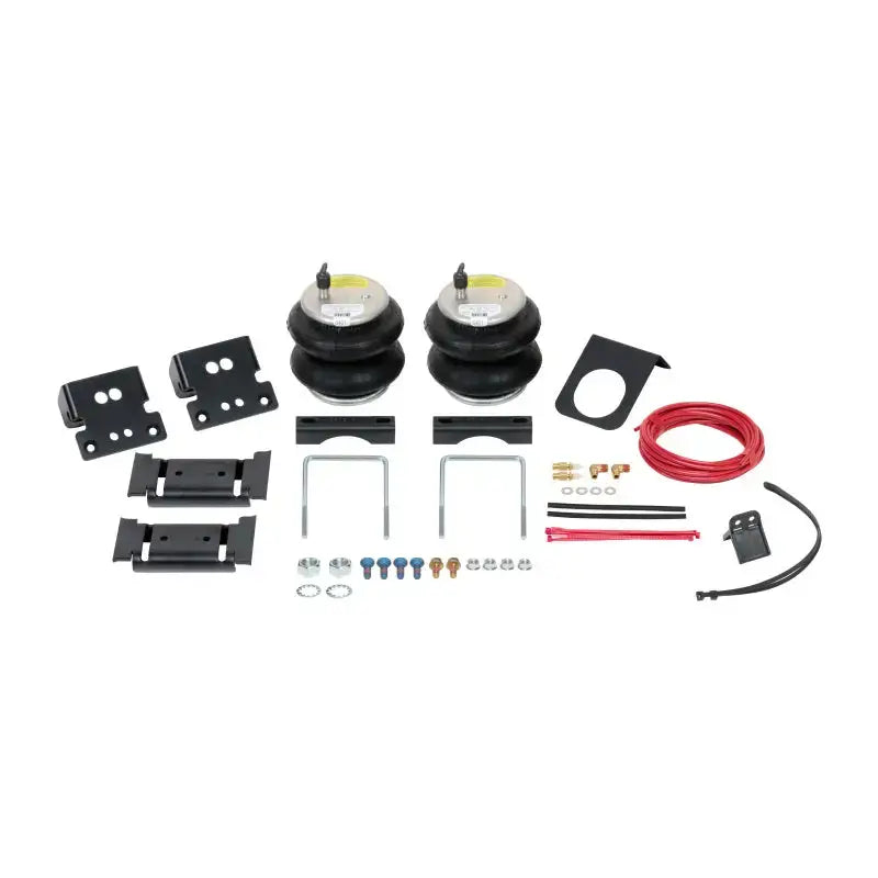 Firestone Ride-Rite Air Helper Spring Kit for Rear 2019-2020 Dodge RAM 3500 4WD, model W217602615, includes industrial-grade air springs, brackets, tubing, hardware, and fittings for easy installation.