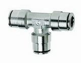Firestone Union Tee 1/4in. Nickel Push-Lock Air Fitting - 6 Pack (WR17603453) - Truck & Automotive