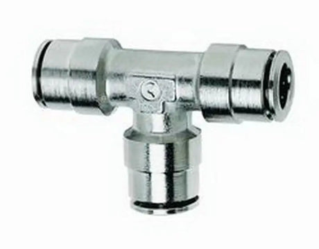 Firestone Union Tee 1/4in. Nickel Push-Lock Air Fitting - 6 Pack (WR17603453) - Truck & Automotive