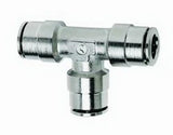 Firestone Union Tee 1/4in. Nickel Push-Lock Air Fitting - 6 Pack (WR17603453) - Truck & Automotive