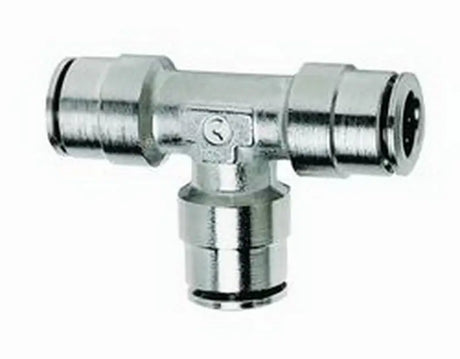 Firestone Union Tee 1/4in. Nickel Push-Lock Air Fitting - 6 Pack (WR17603453) - Truck & Automotive