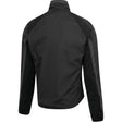Black men’s full-zip windbreaker jacket liner with raglan sleeves and side stripes