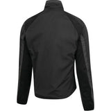 Black men’s full-zip windbreaker jacket liner with raglan sleeves and side stripes