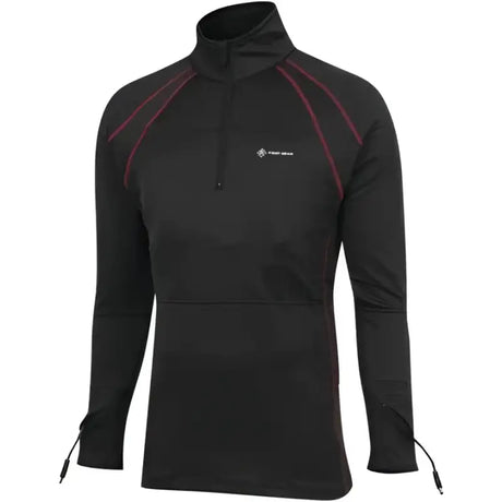 Black long-sleeve thermal layer shirt with red stitching for FIRSTGEAR Heated Layer Shirt 12V