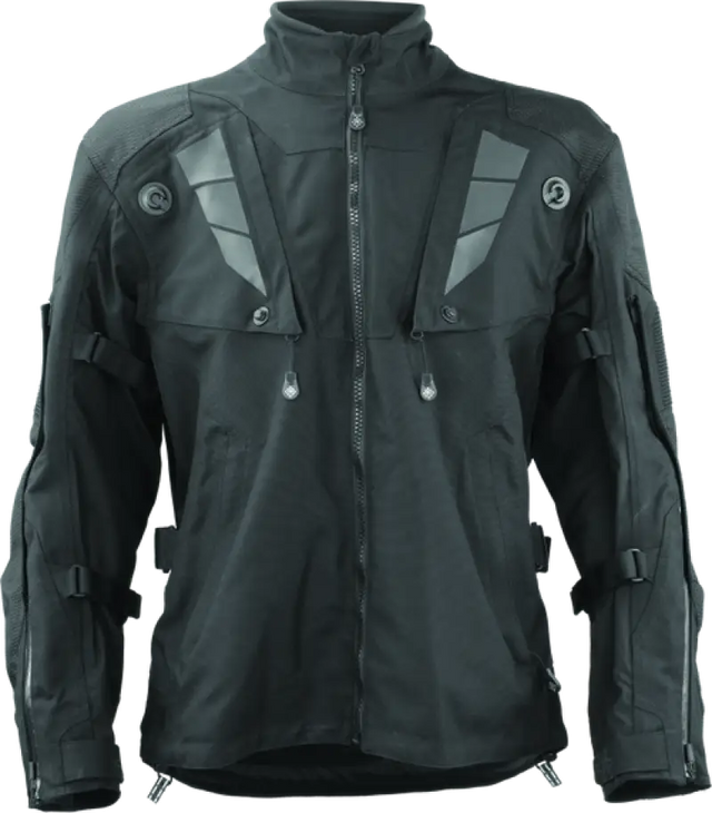 FirstGear Rogue XC Pro Jacket Black 3XL with reflective accents and adjustable straps