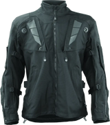 Black FIRSTGEAR Rogue XC Pro Jacket with full zipper, high collar, and multiple pockets