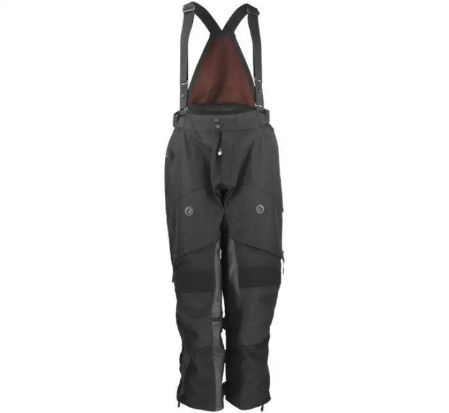 Black FIRSTGEAR Rogue XC Pro Pants with adjustable suspenders for skiing comfort
