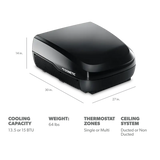 FJX3573MBKAS Dometic Freshjetx 15K-Mech Val Blk offers powerful climate control with 15K BTU cooling capacity.