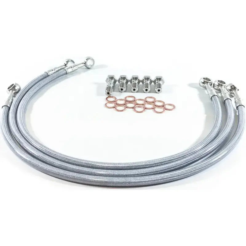 Braided stainless steel brake line FK003D146-3 with fittings for FK003D146-3 brake line front