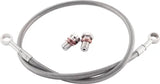 Silver braided steel FK003D267R brake line with banjo fittings for Kawasaki rear brake system