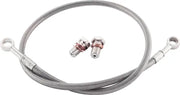 Silver braided steel FK003D267R brake line with banjo fittings for Kawasaki rear brake system