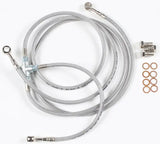 Braided stainless steel brake line kit FK003D343-3 with fittings and hardware