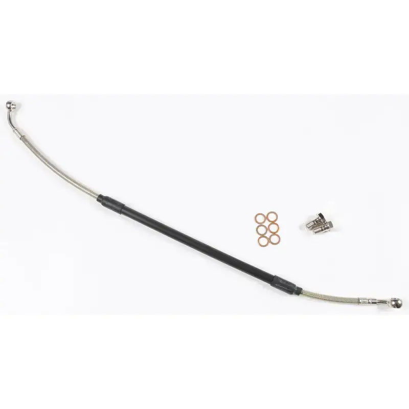 FK003D344R stainless steel brake line with black sleeve and hardware for Yamaha rear brake