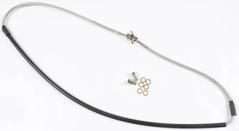 FK003D347R Galfer stainless steel motorcycle brake line with black sleeve and hardware
