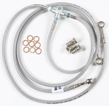 FK003D418-3 + 2 3 Line Brake Kit - Front Stainless Steel Hydraulic