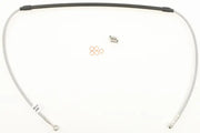 Flexible braided steel brake line FK003D430-1 with fittings, washers, and clip